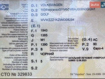 Авто Volkswagen Golf 2008 № 7848623