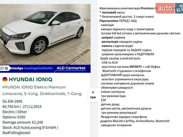 Авто Hyundai Ioniq 2019 № 8225305