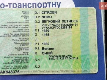 Авто Citroen Nemo 2012 № 8652085