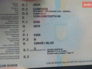 Авто Jeep Compass 2014 № 8656745