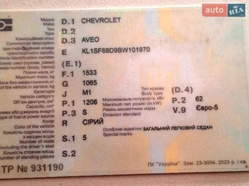 Авто Chevrolet Aveo 2011 № 8742346