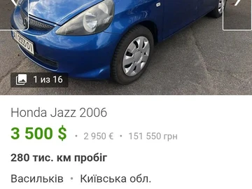 Авто Honda Jazz 2006 № 8500195