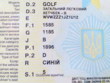 Авто Volkswagen Golf 2001 № 8600844