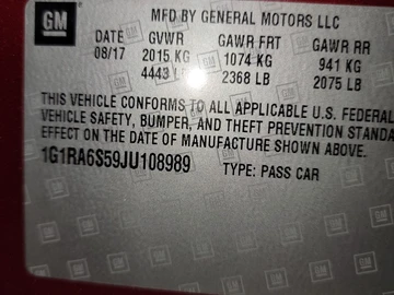 Авто Chevrolet Volt 2017 № 8898181